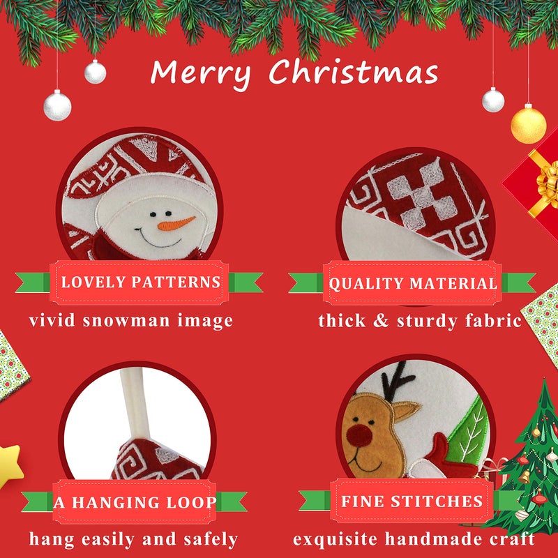 WEWILL Classic Christmas Stockings Set of 2 Elk, Snowman Xmas Character 17 inch Christmas Decorations Gift for Family Kids (Style 4) - Image 5